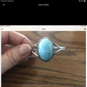 Vintage Silver Larimar Cuff Bracelet